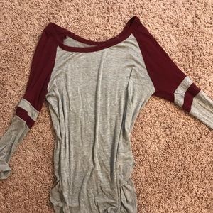 Gray/Maroon long sleeve shirt